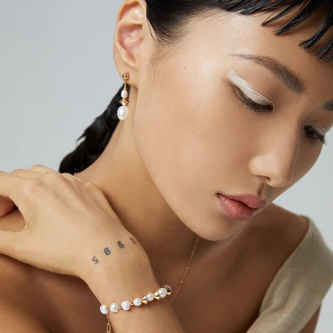 Natural Potatoes Baroque Pearl Earring