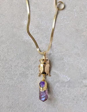 Nuance Beetle Amethyst Necklace