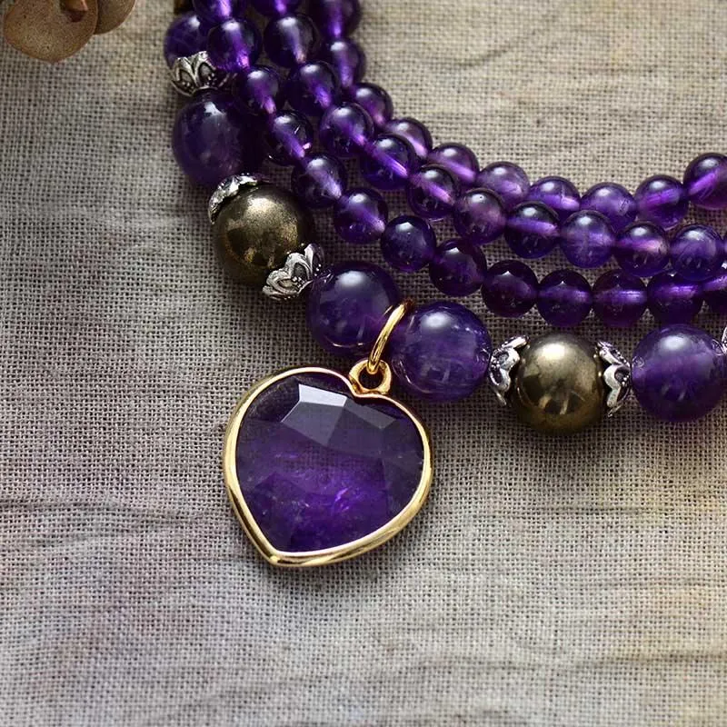 'Nyiwarri' Amethyst Heart Pendant Necklace