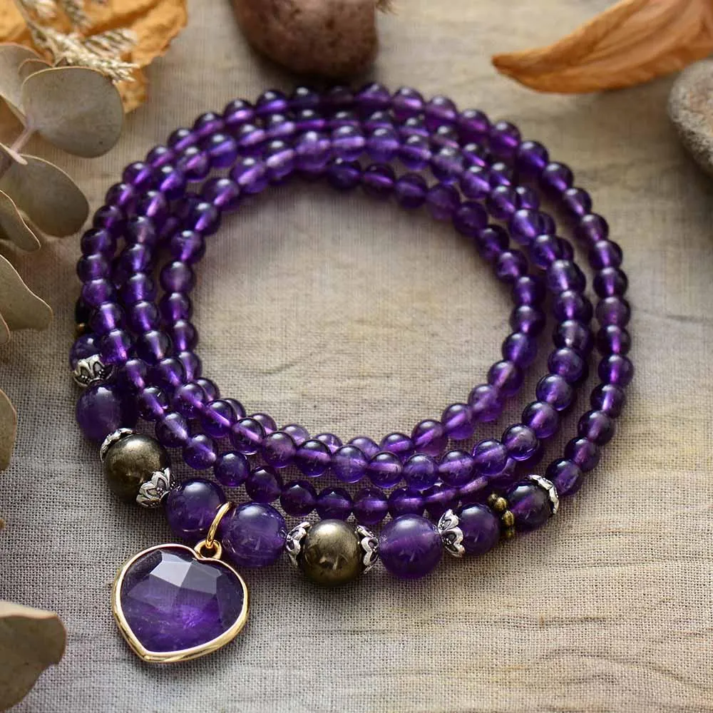 'Nyiwarri' Amethyst Heart Pendant Necklace