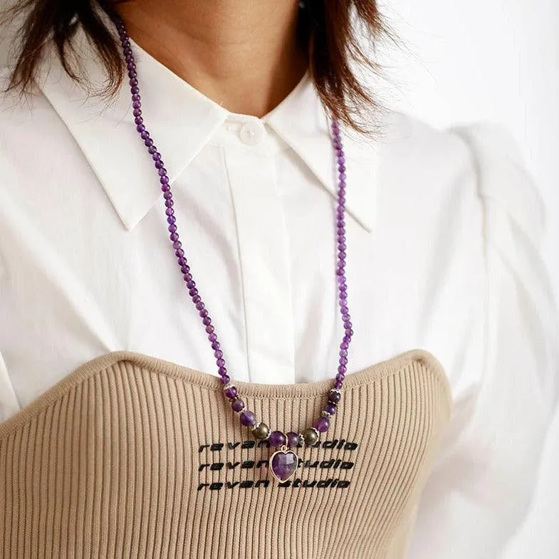 'Nyiwarri' Amethyst Heart Pendant Necklace