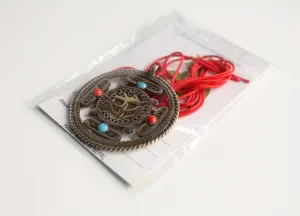 Om White Metal Tibetan Mandala Pendant