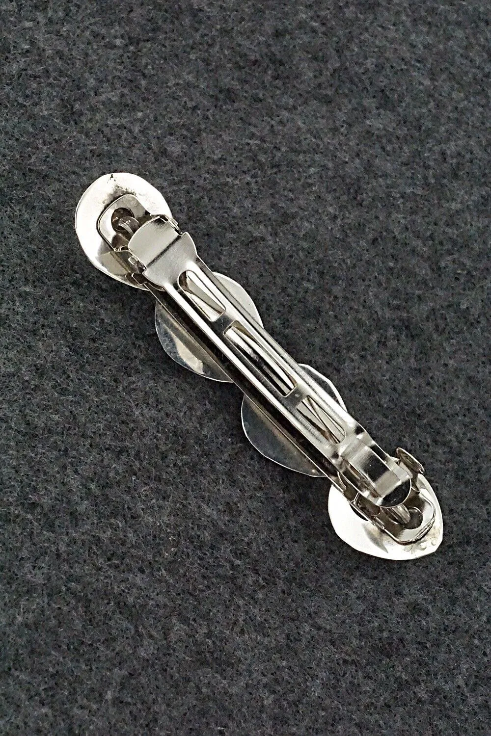 Onyx & Sterling Silver Hair Barrette - Virginia Long