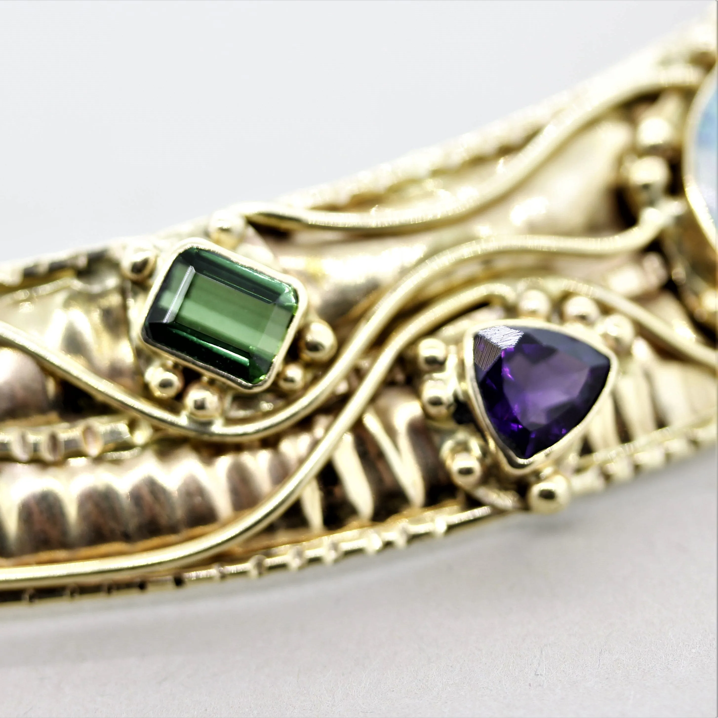 Opal Multicolor Gemstone Gold Collar Necklace