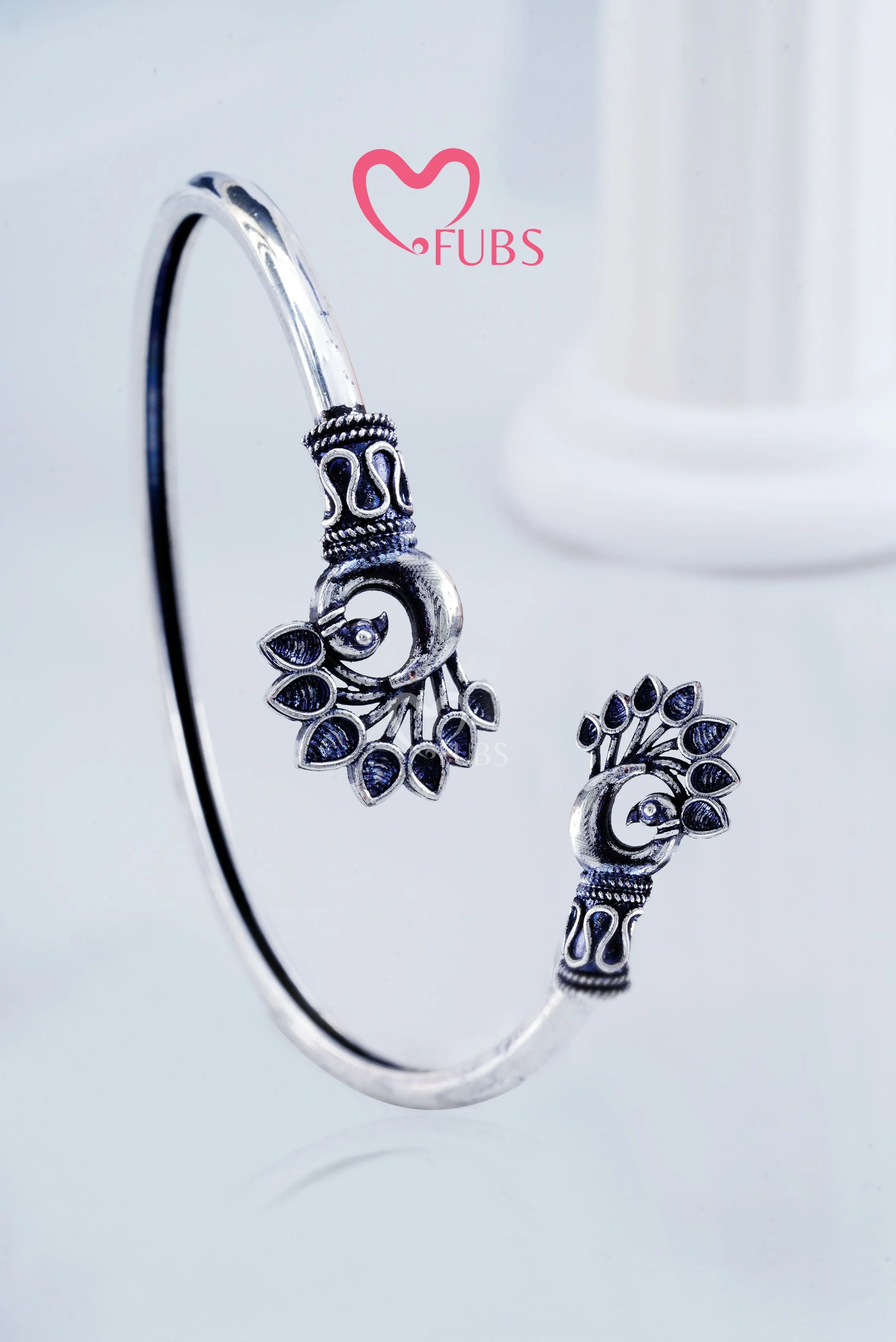 Oxidized Peacock Cuff Bracelet