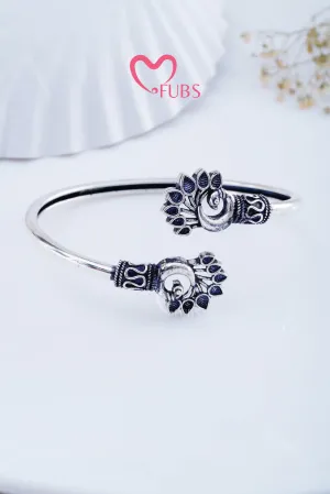 Oxidized Peacock Cuff Bracelet