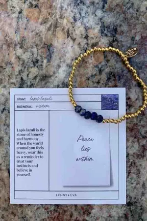 Peace Lies Within Lapis Bracelet