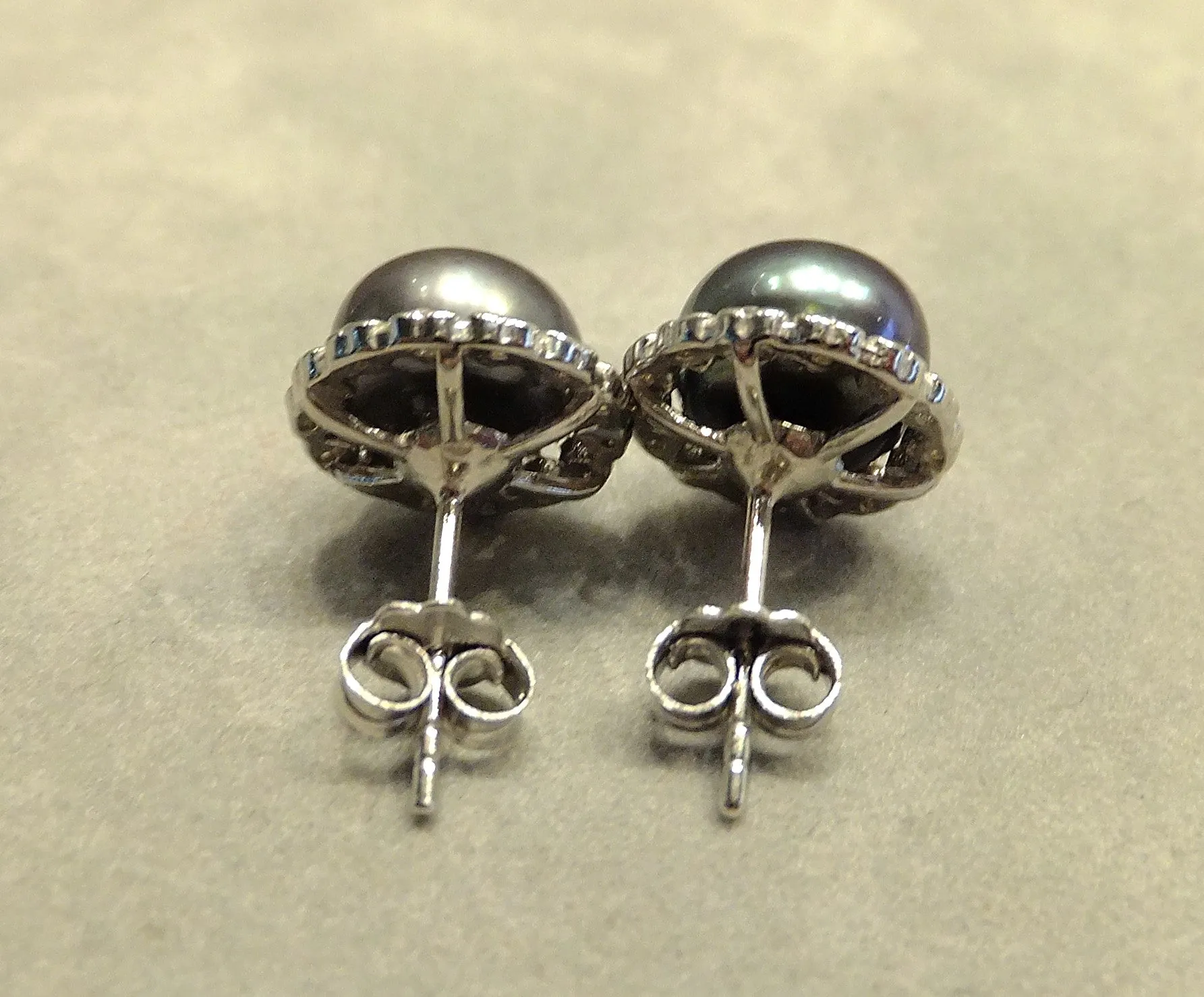 Peacock Freshwater Pearl Stud Earrings