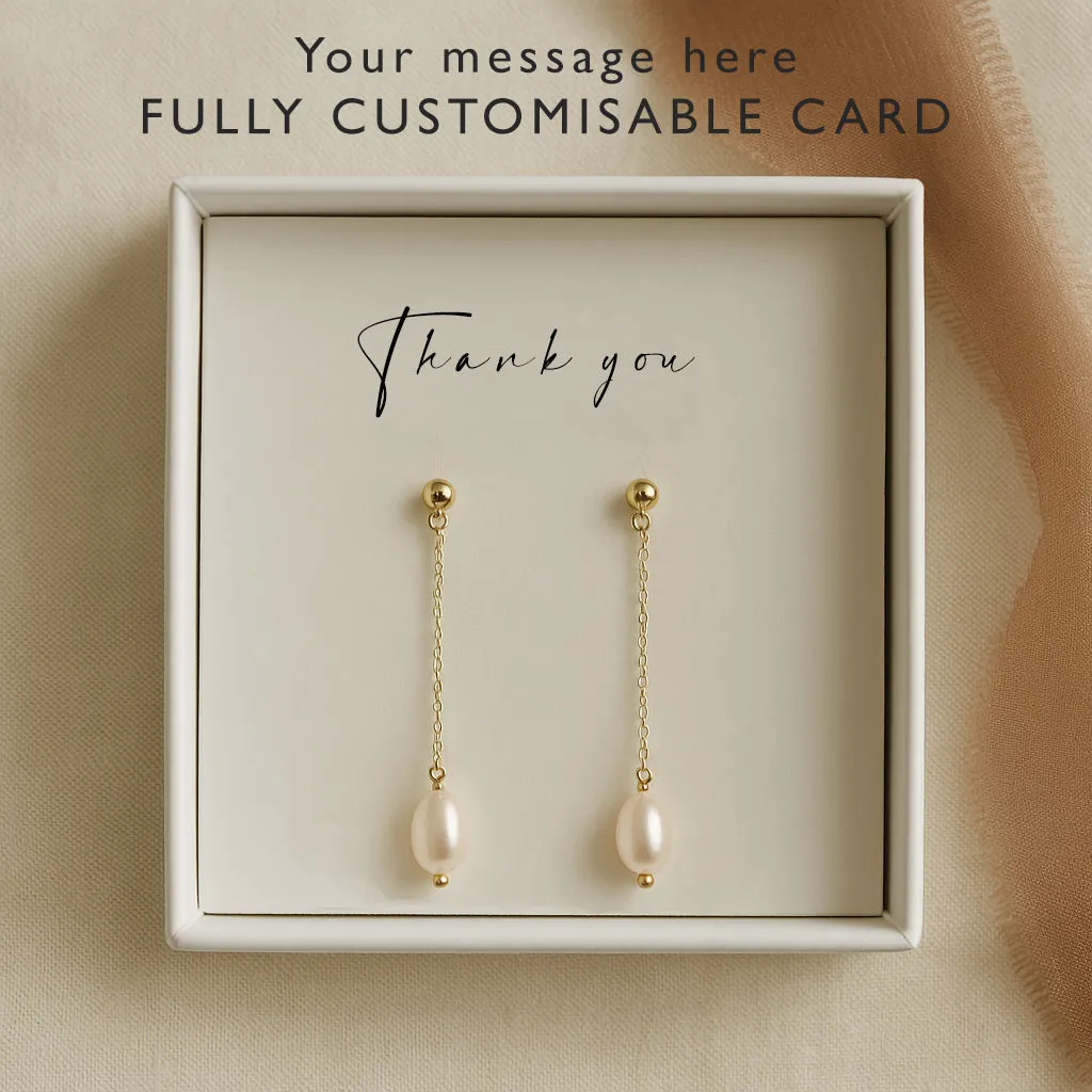 Pearl Chain Drop Bridal Earrings- Chloe