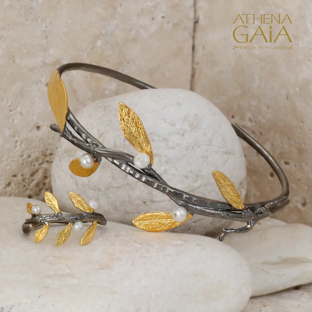 Pearl Olive Branch Bracelet