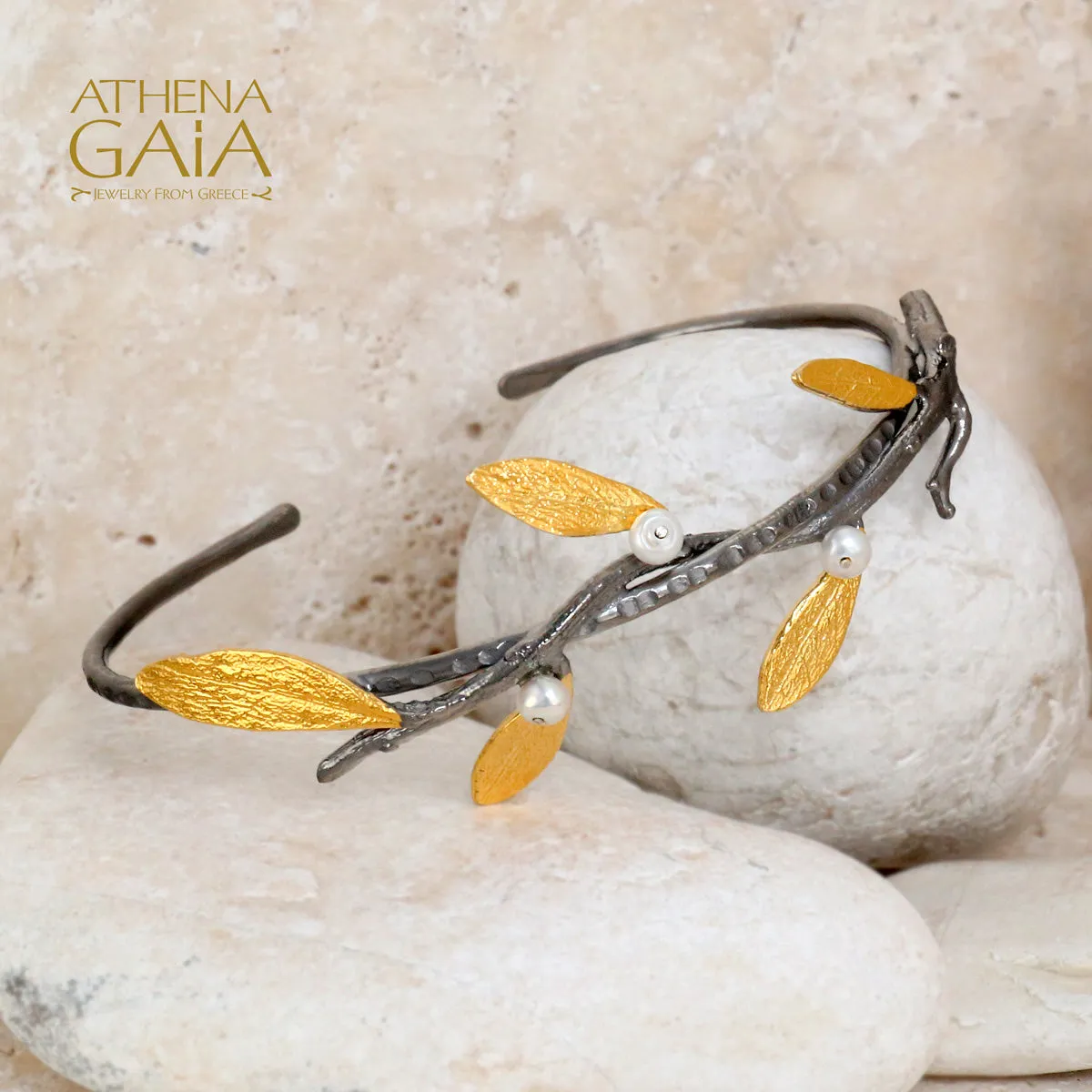 Pearl Olive Branch Bracelet
