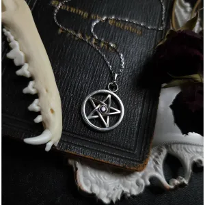 Pentacle Necklace - Sterling Silver and Amethyst