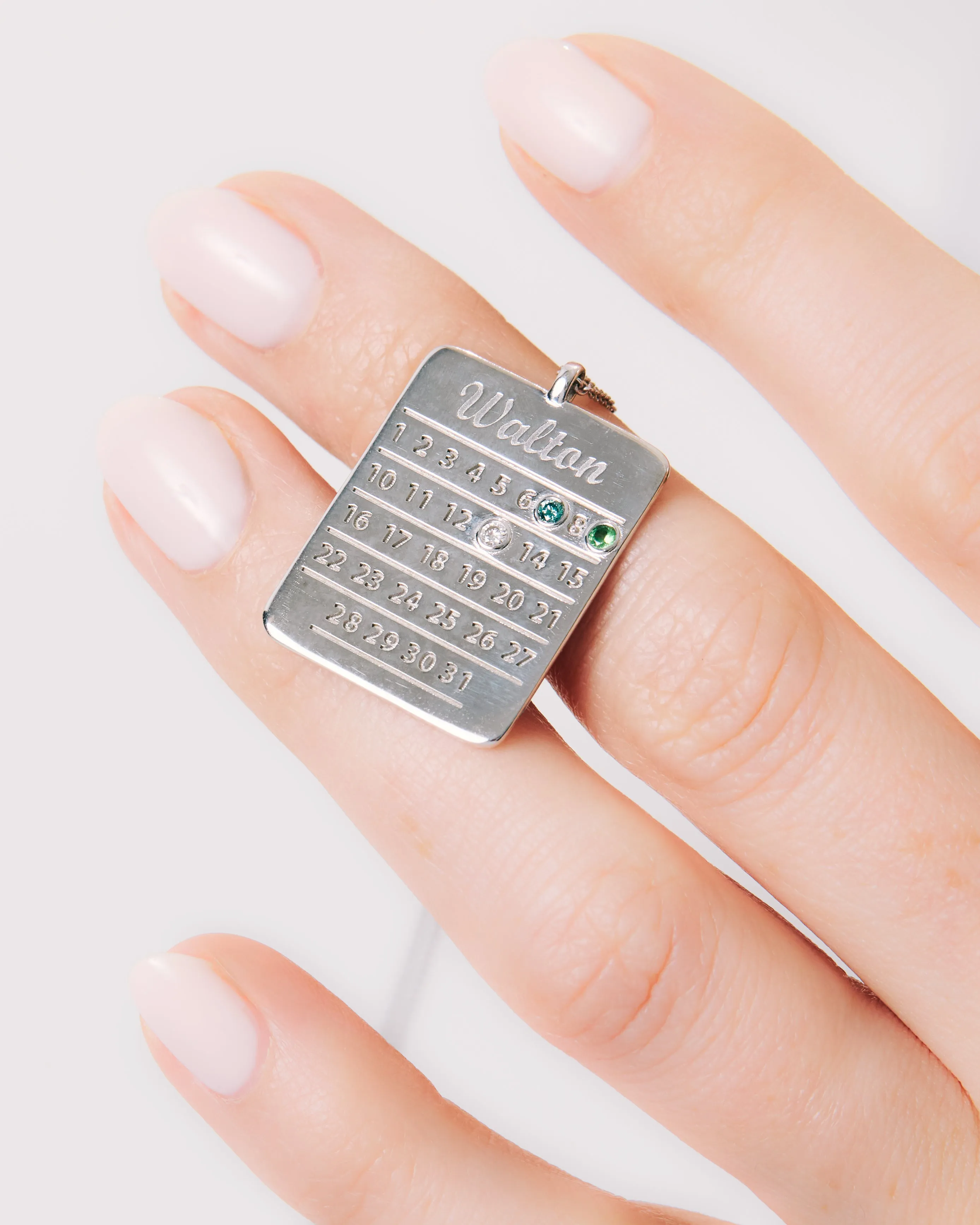 Personalised Diamond Days Calendar Necklace