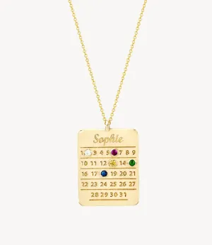 Personalised Diamond Days Calendar Necklace