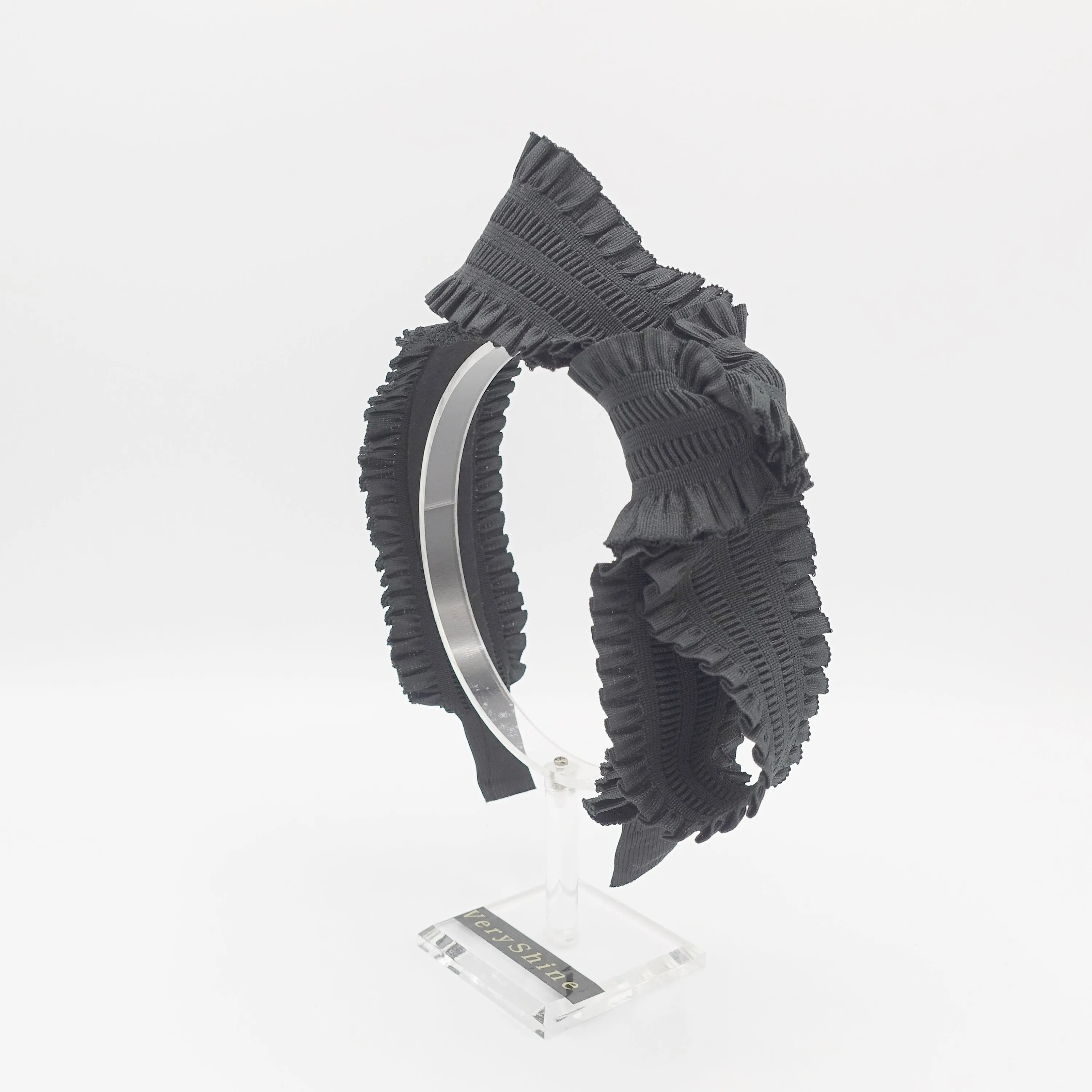 pleated trim bow knot headband