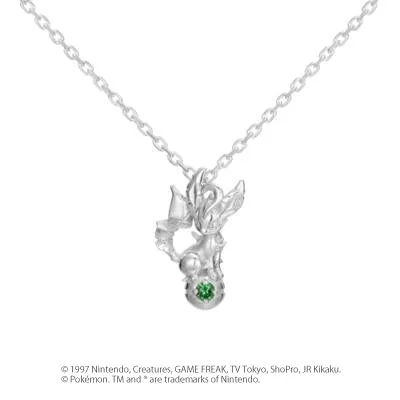 [Pokémon]Leafeon & Pokéball necklace K18 white gold