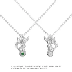 [Pokémon]Leafeon & Pokéball necklace K18 white gold