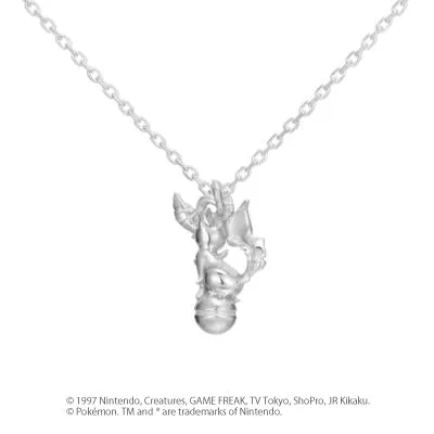 [Pokémon]Leafeon & Pokéball necklace K18 white gold