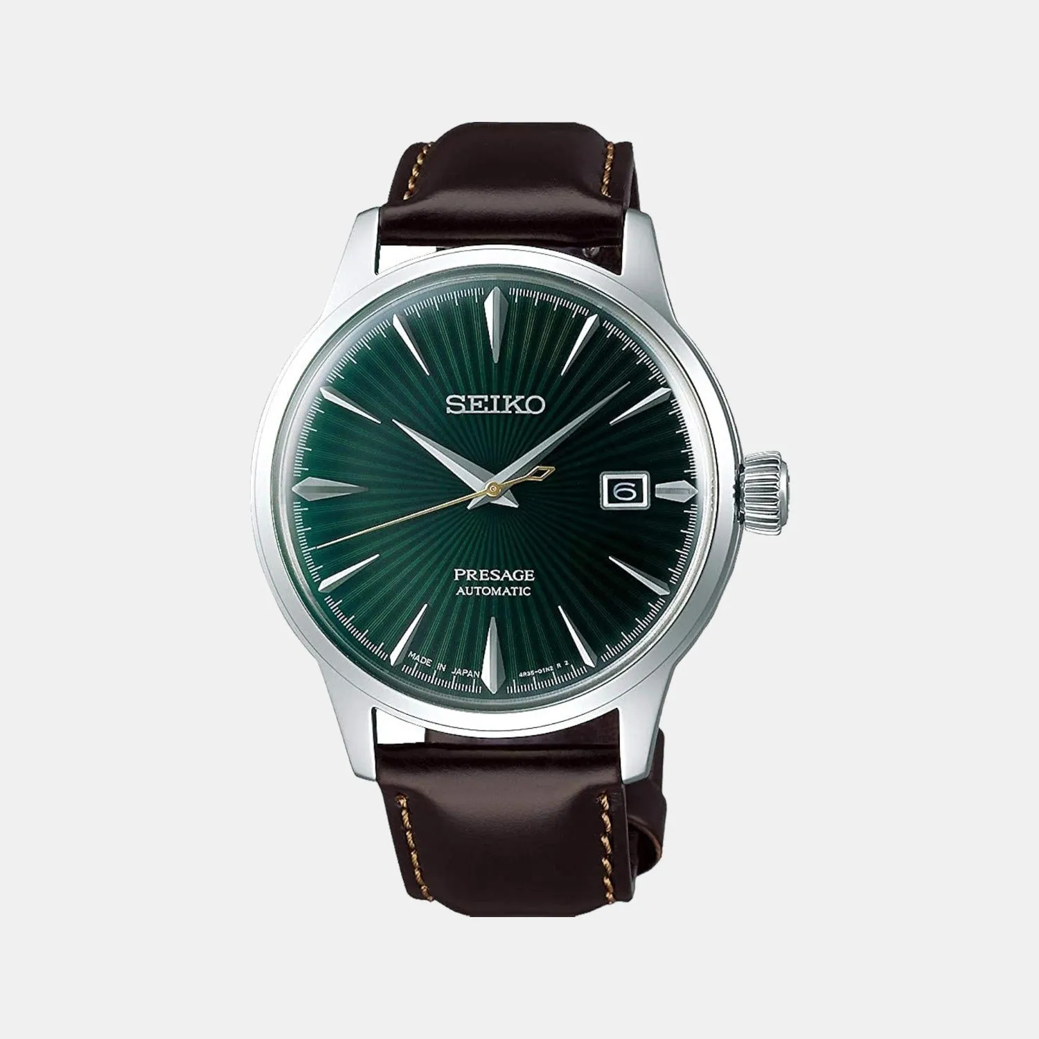 Presage Men's Green Analog Leather Watch SRPD37J1