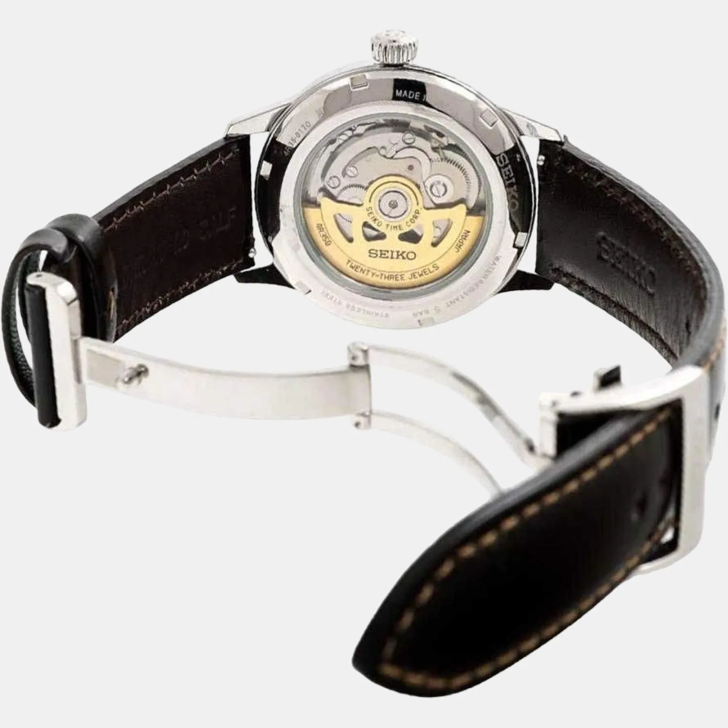 Presage Men's Green Analog Leather Watch SRPD37J1
