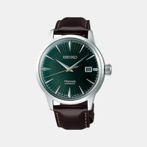 Presage Men's Green Analog Leather Watch SRPD37J1