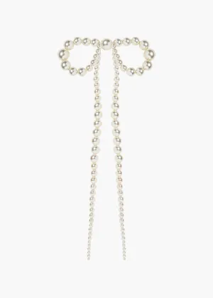 Presley Bow Barrette -- Pearl