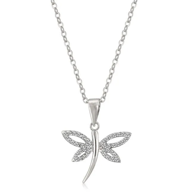 Quin CZ Dragonfly Pendant