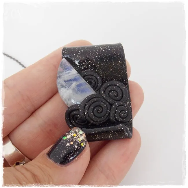 "Sleeping Moon" Moonstone Crystal Pendant