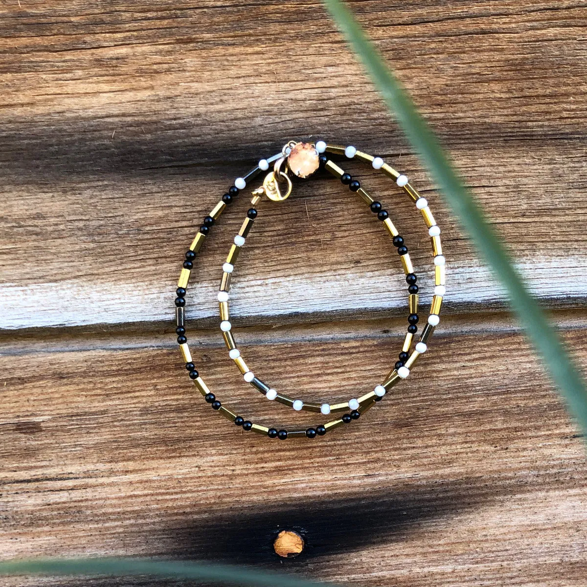 "Tombstone" Earring and Wrap Bracelet Set