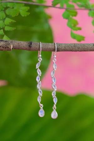 Rainbow Moonstone Jali Earrings