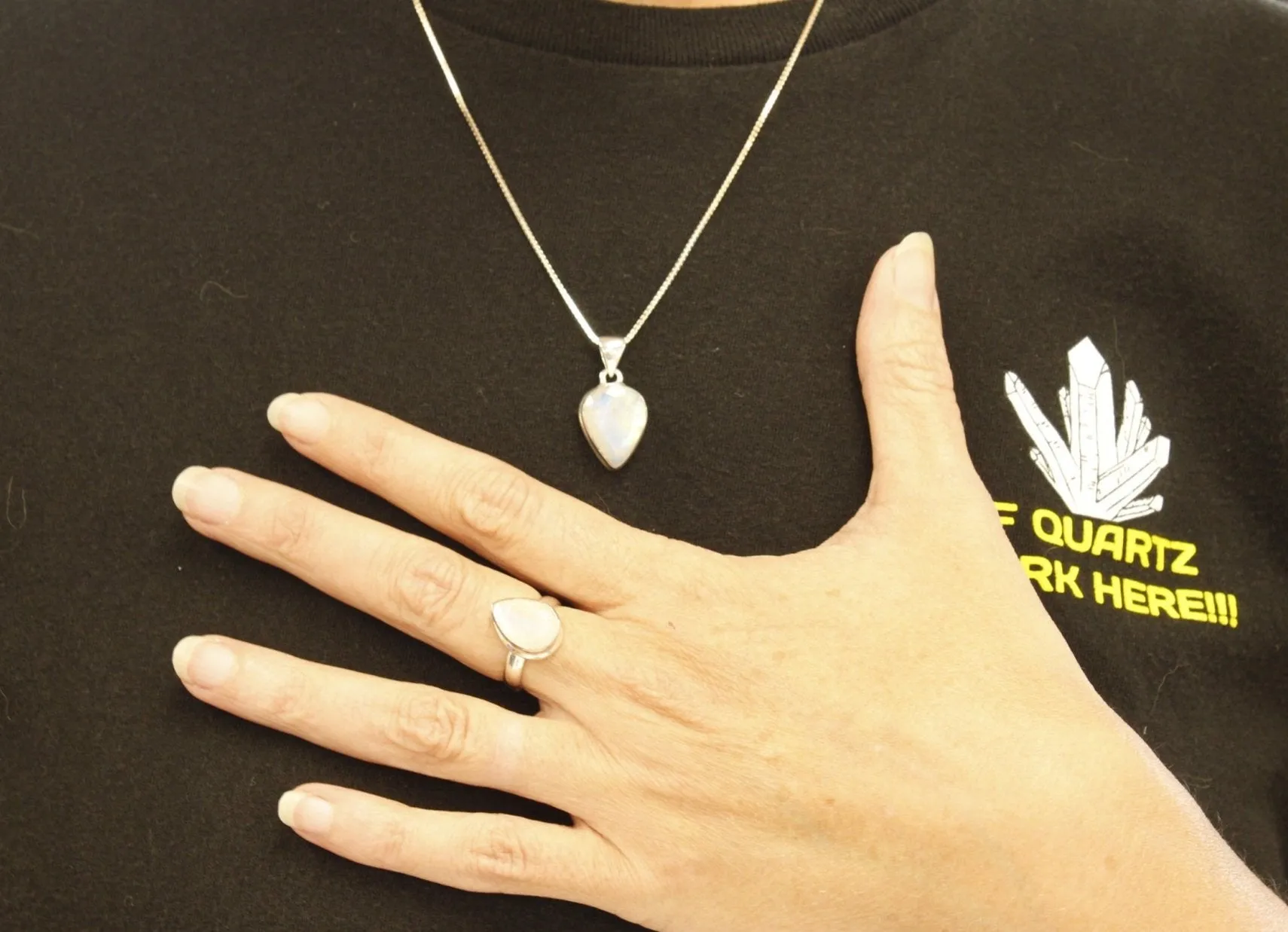 Rainbow Moonstone Ring And Pendant Set Sterling Moonstone Jewelry