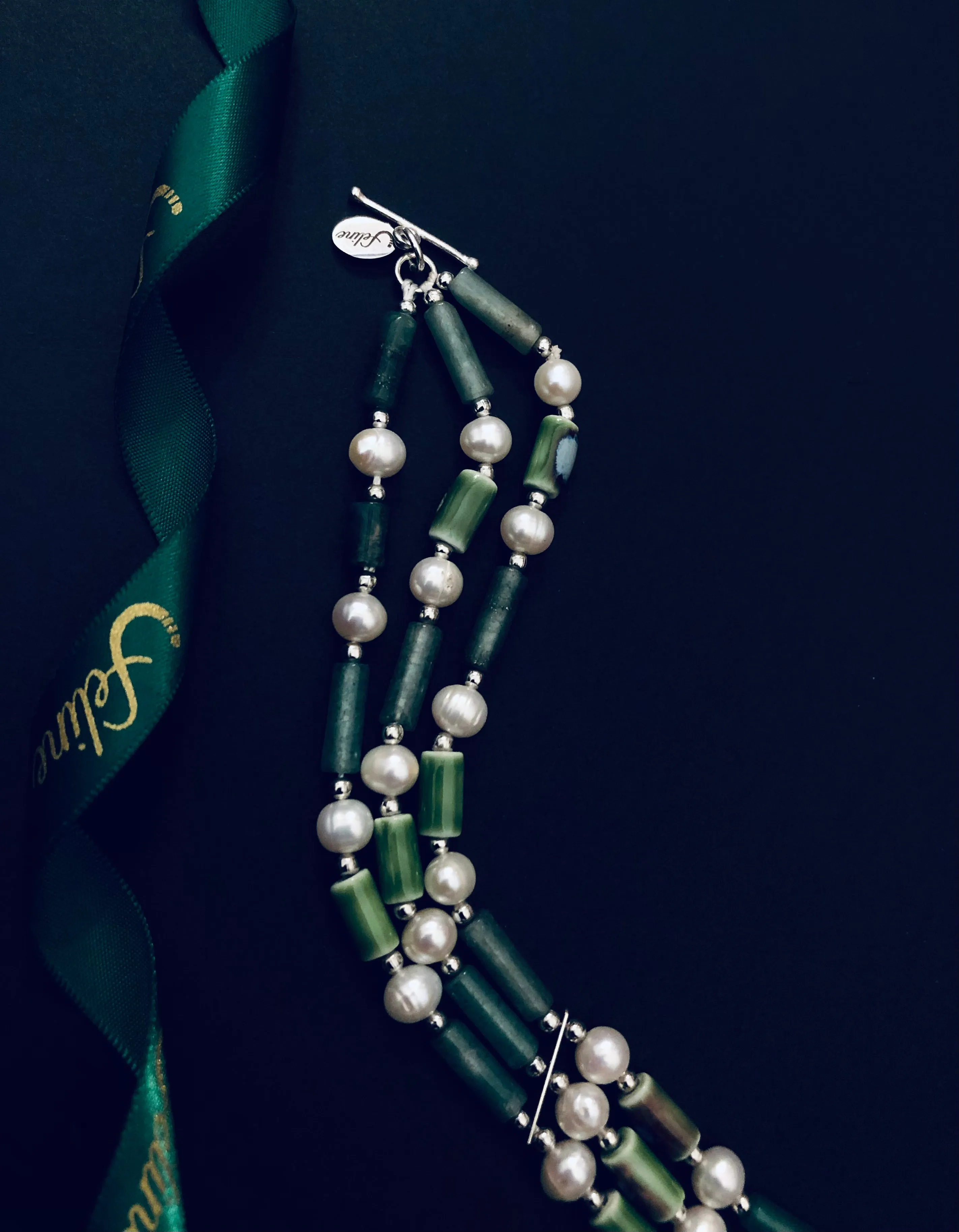 Ramona Handmade Pearls   Jade Necklace