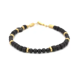 Recycled Glass and Gemstone Bracelet