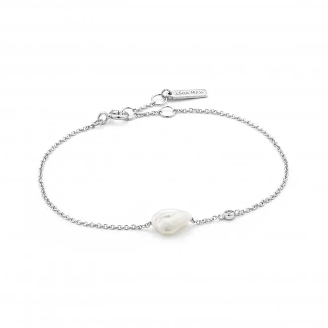Rhodium Pearl Bracelet B019-01H