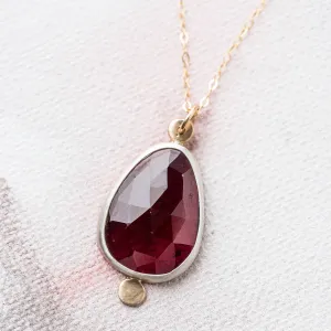 Rhodolite Garnet Necklace on Delicate Rhombus Chain