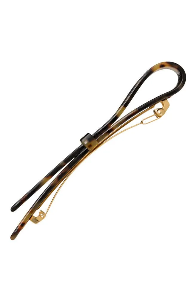 Ribbon Bow Long & Skinny Barrette - Classic