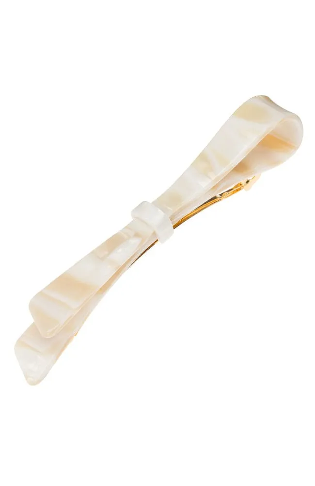 Ribbon Bow Long & Skinny Barrette - Classic