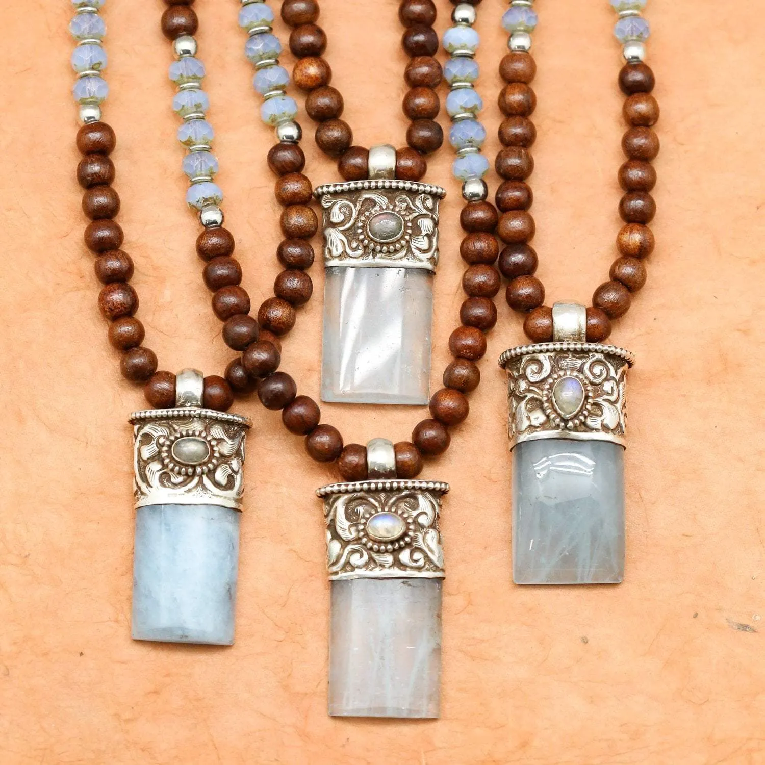 Rosewood and Aquamarine Compassion Mala