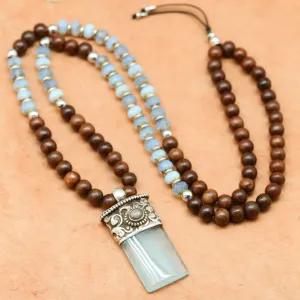 Rosewood and Aquamarine Compassion Mala