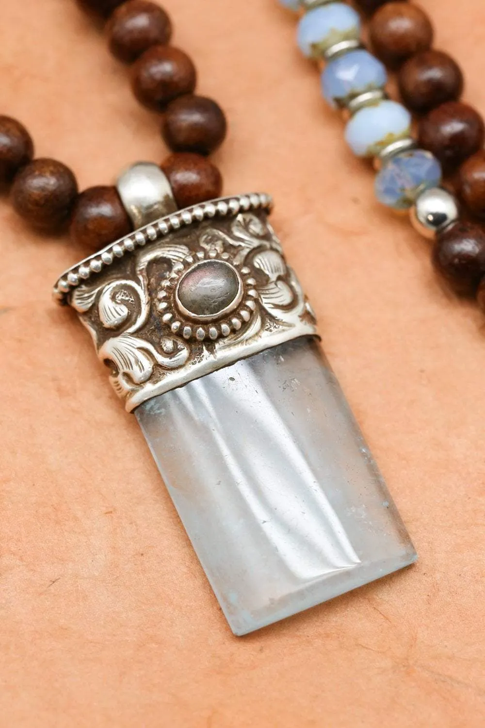 Rosewood and Aquamarine Compassion Mala