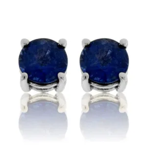 Round 5mm Blue Sapphire Stud Earrings