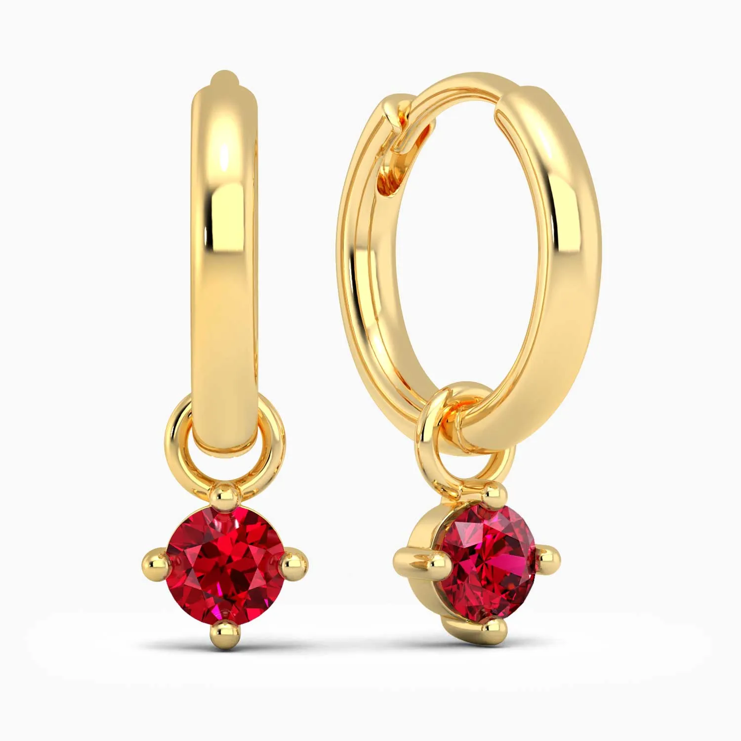 Round Ruby Charm - Gold Hoop Earrings by Irosk Australia ®