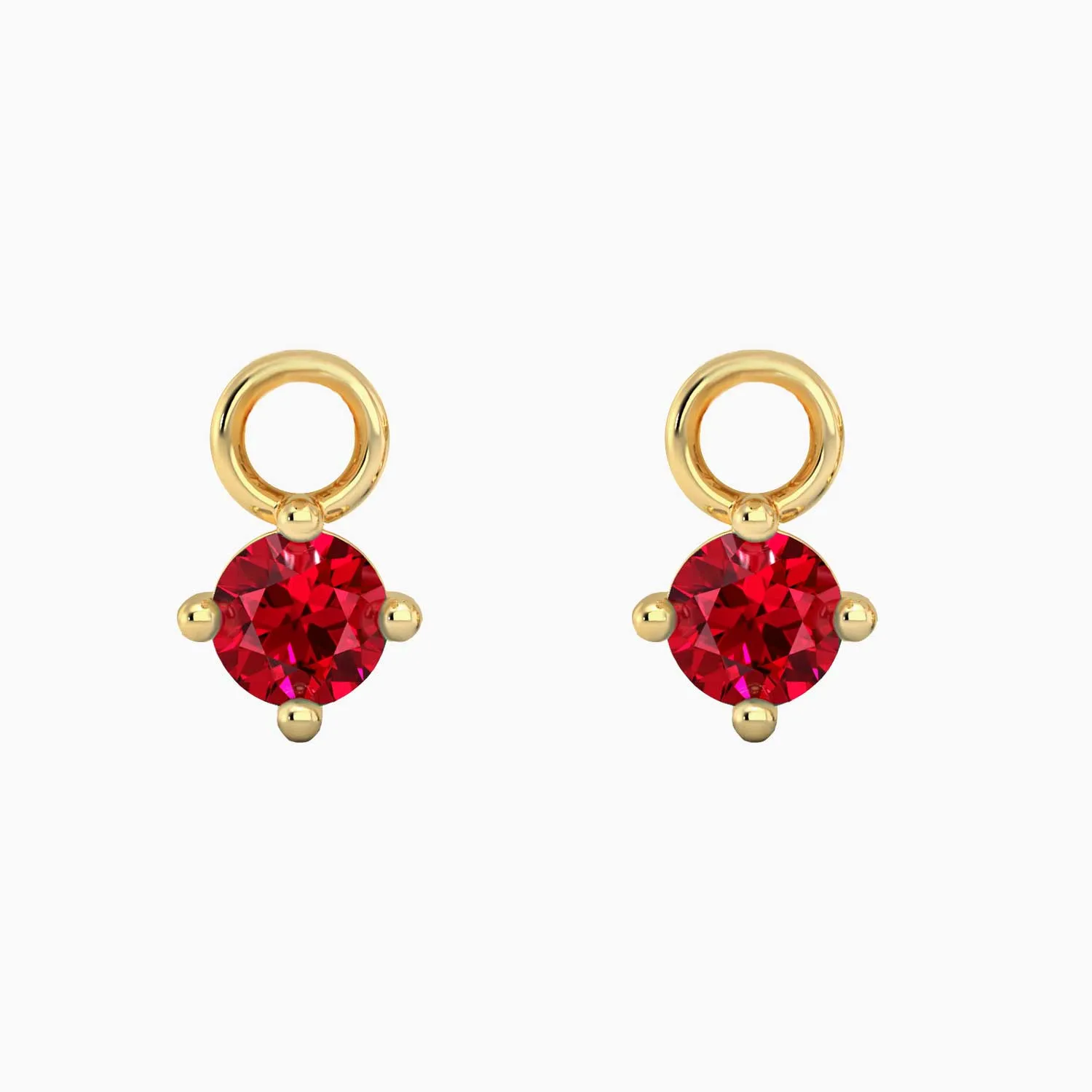 Round Ruby Charm - Gold Hoop Earrings by Irosk Australia ®