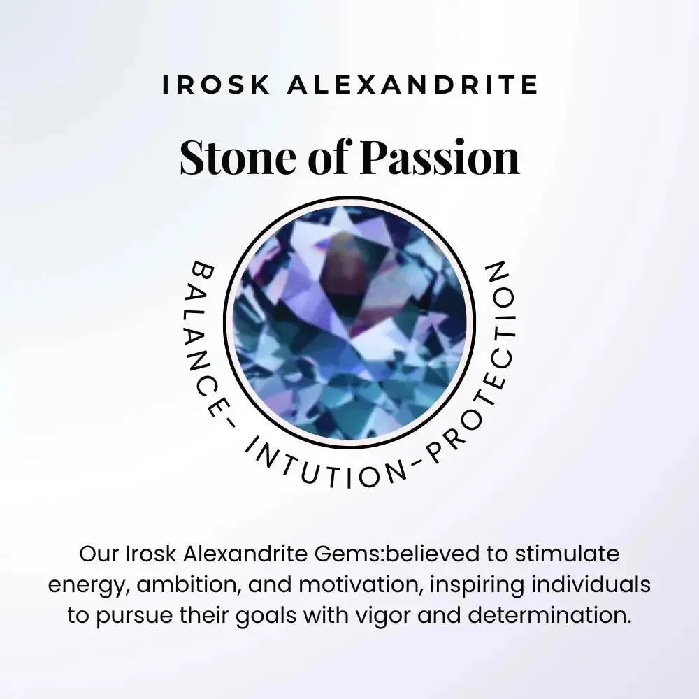 Round Shape Alexandrite Designer Stud Earrings in 925 Sterling Silver - Irosk Australia®