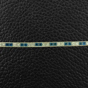 Sapphire & Diamond Tennis Bracelet