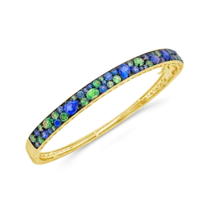 Sapphire & Tsavorite Bangle Bracelet