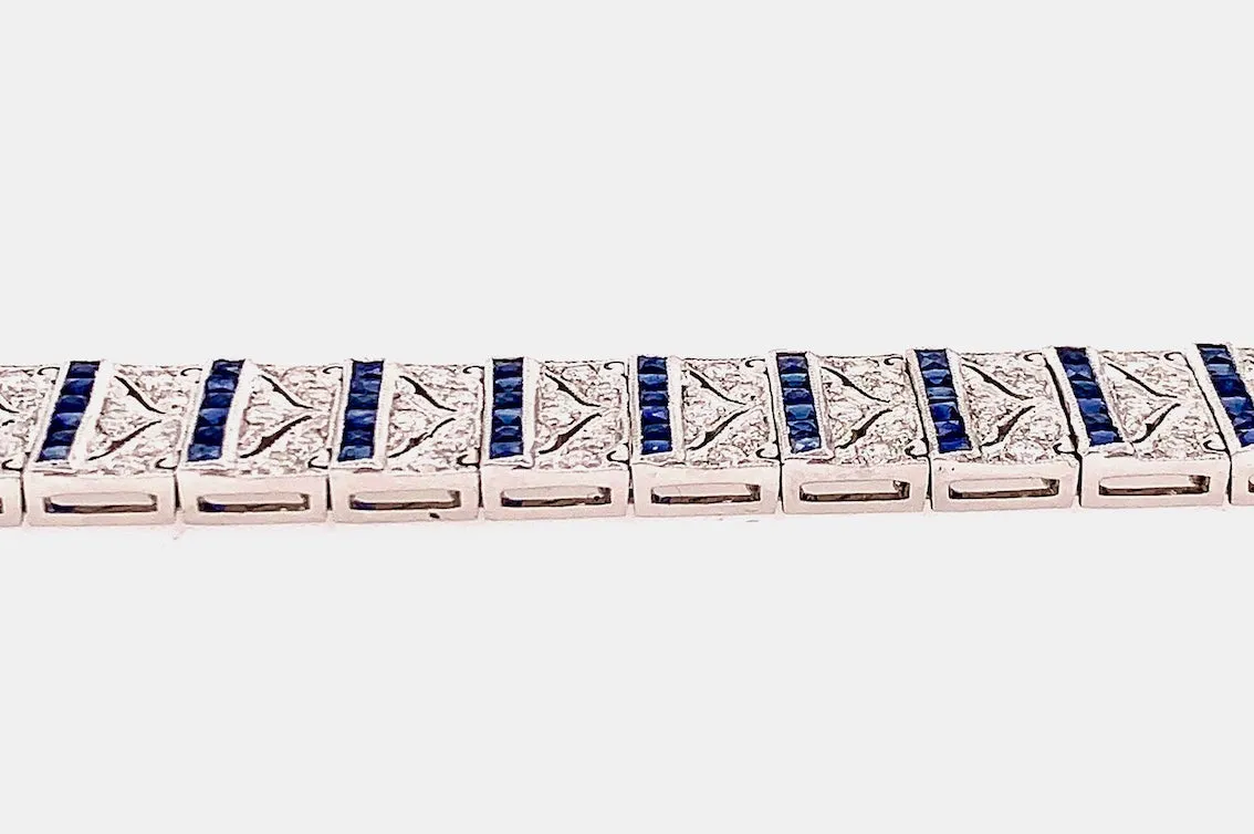 Sapphire and Diamond Deco Bracelet