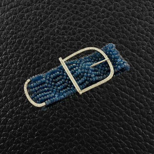 Sapphire Bead Buckle Bracelet