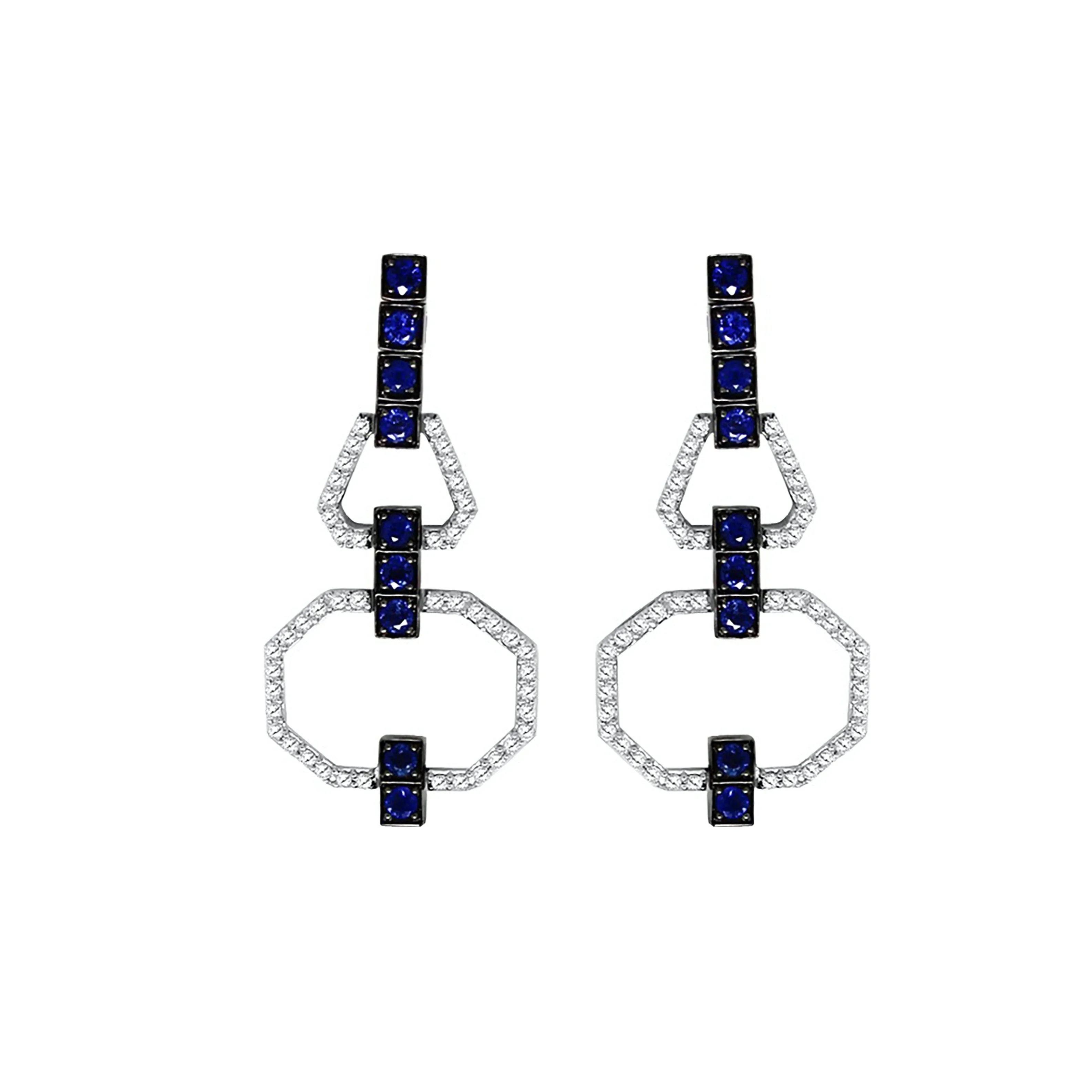 Sapphire Diamond Chandelier Earrings