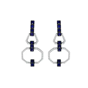 Sapphire Diamond Chandelier Earrings